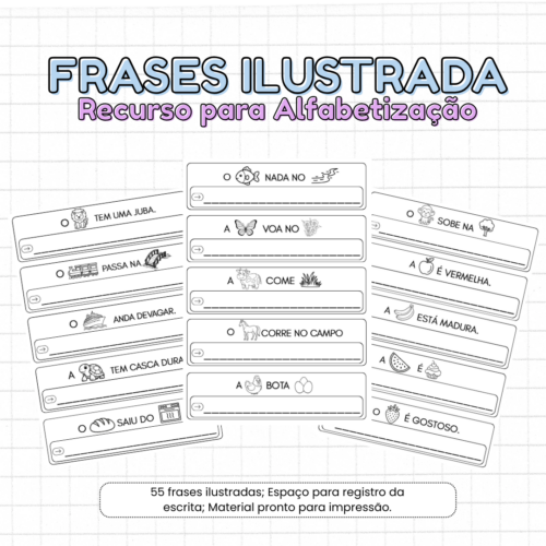 Frases Ilustradas | Recurso para Alfabetização